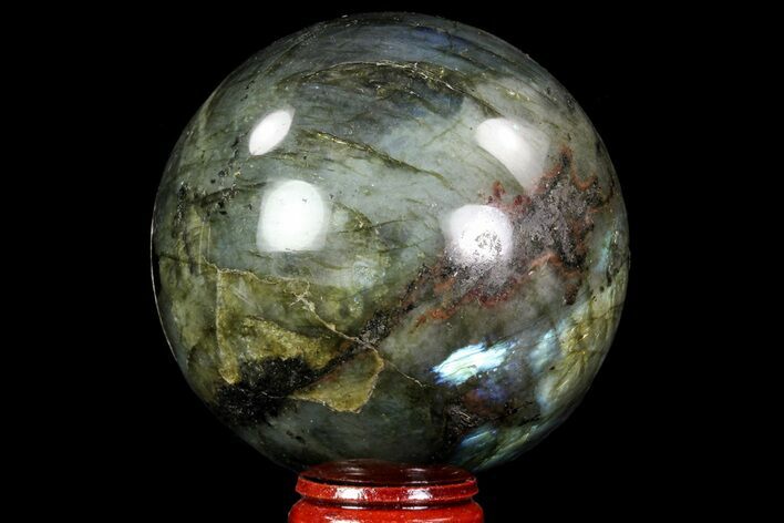 Flashy Labradorite Sphere - Great Color Play #71820